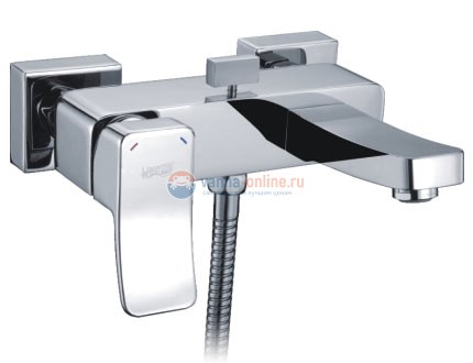 Смеситель WasserKRAFT ALLER 1061WHITE для ванны и душа с коротким изливом, комбинированное покрытие