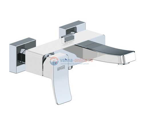 Смеситель WasserKRAFT ALLER 1061WHITE для ванны и душа с коротким изливом, комбинированное покрытие