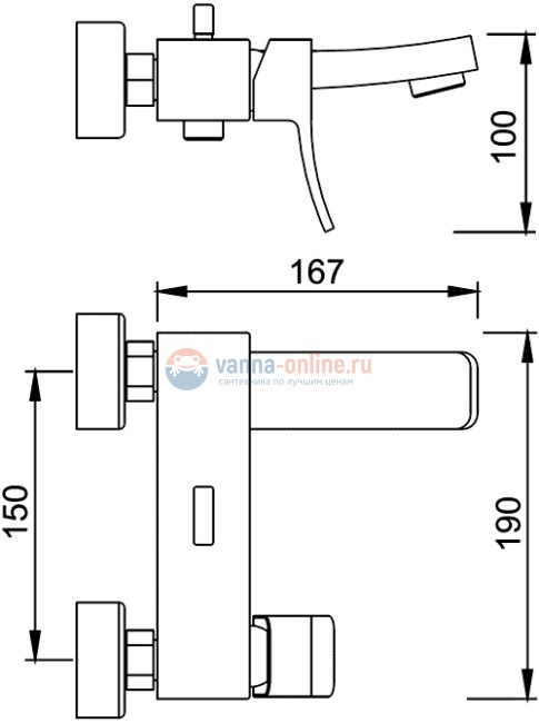 Смеситель WasserKRAFT ALLER 1061WHITE для ванны и душа с коротким изливом, комбинированное покрытие
