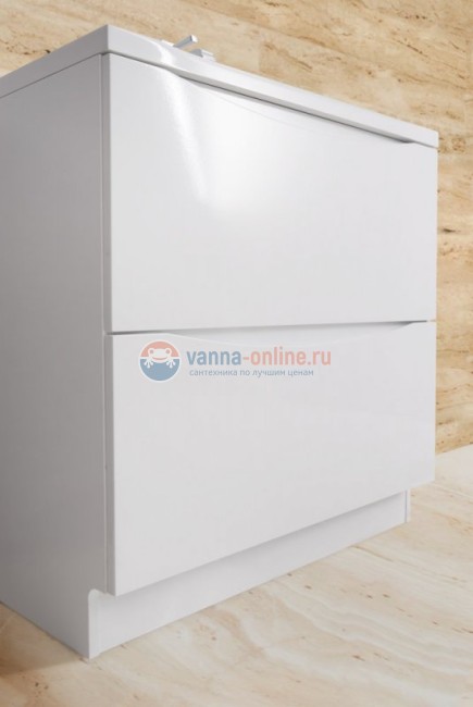 Тумба с раковиной BelBagno Marino MARINO-1000-2C-PIA-BL-P, 100 х 44.5 х 80 см, Bianco Lucido - белый глянец