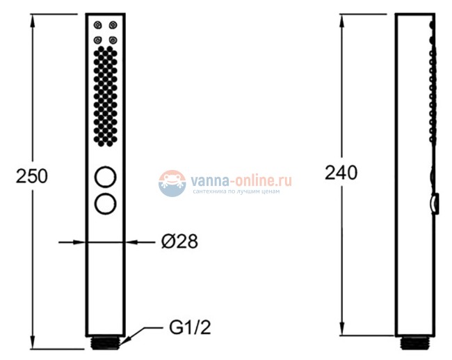 Душевая лейка Jacob Delafon Shift+ E21335-BN, круглая, полированный никель