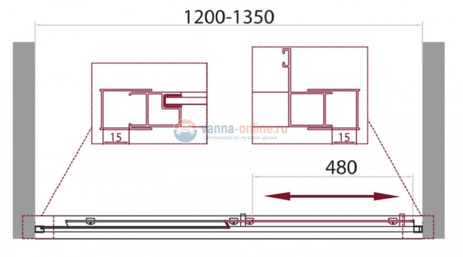Душевая дверь BelBagno Unique UNIQUE-BF-1-120/135-C/P-Cr, 120-135 х 190 см, стекло прозрачное/матовое, цвет профиля хром