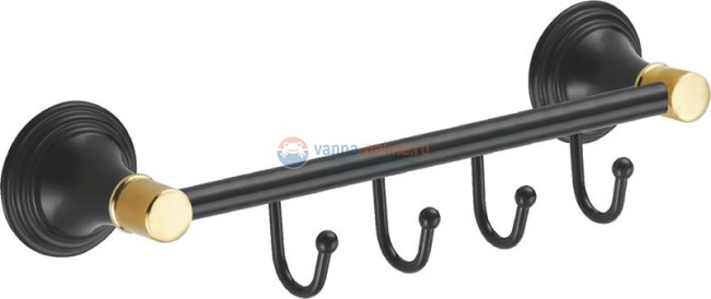 Крючок Fixsen Luksor FX-71605-4B, черный