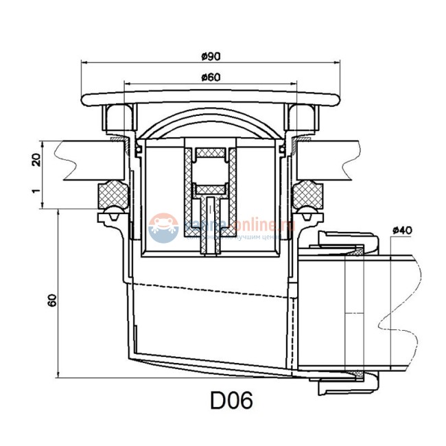 Сифон для душевых поддонов RGW Velplex QYD-06