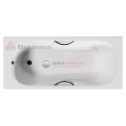 Комплект: Чугунная ванна Goldman Donni 150x75, с ручками и ножками