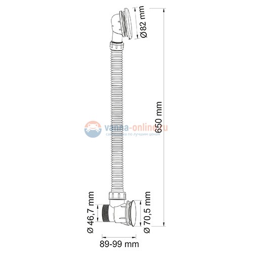 Слив-перелив Wasserkraft A074 для ванны Слив-перелив Wasserkraft A074 для ванны