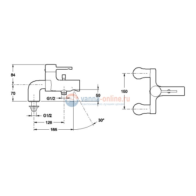 Смеситель Jacob Delafon Cuff E37043-CP для ванны и душа Смеситель Jacob Delafon Cuff E37043-CP для ванны и душа