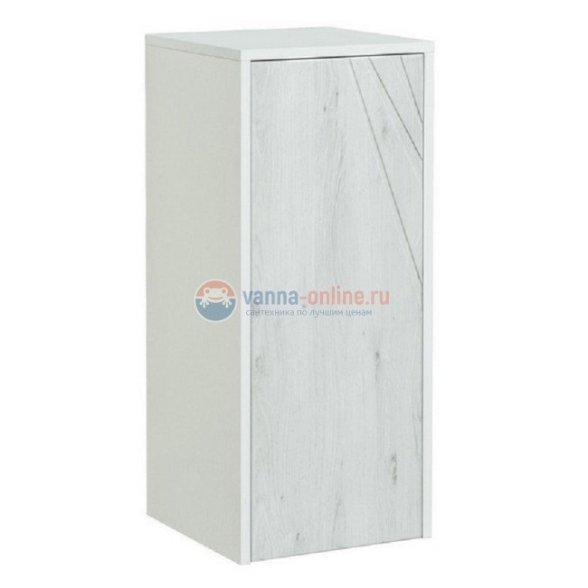 Шкафчик Акватон Сакура с бельевой корзиной, белый глянцевый/ольха наварра