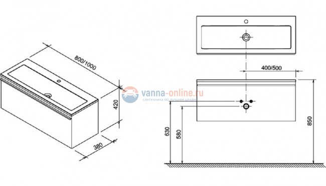 Тумба под раковину Ravak SD 1000 Clear, фасад белый, корпус белый Тумба под раковину Ravak SD 1000 Clear, фасад белый, корпус белый