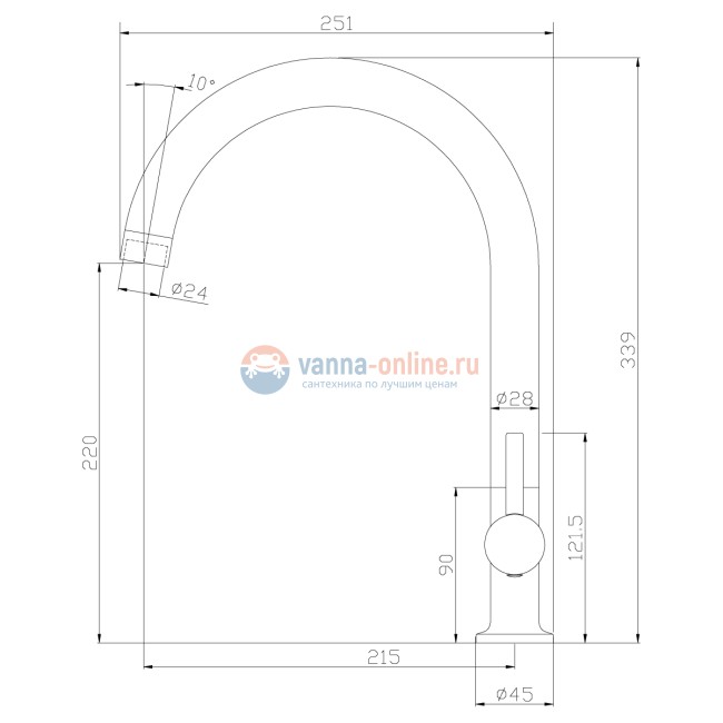 Смеситель Rossinka X25-23U для кухонной мойки