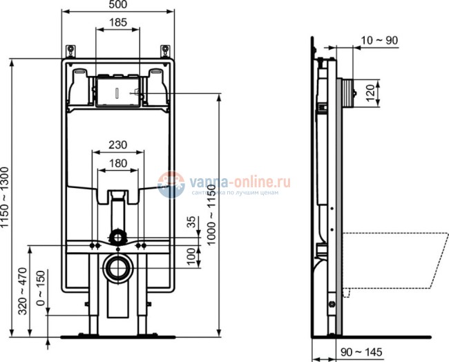 Встраиваемая инсталляция Ideal Standard PROSYS R027867