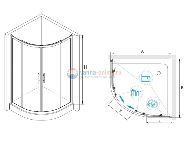 Душевой уголок RGW HO-51, 03065199-11, 90 х 90 x 195 см, четверть круга, дверь раздвижная, стекло прозрачное, хром Душевой уголок RGW HO-51, 03065199-11, 90 х 90 x 195 см, четверть круга, дверь раздвижная, стекло прозрачное, хром