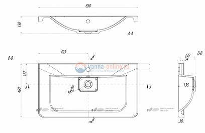 Мебельная раковина Акватон Шерилл 85