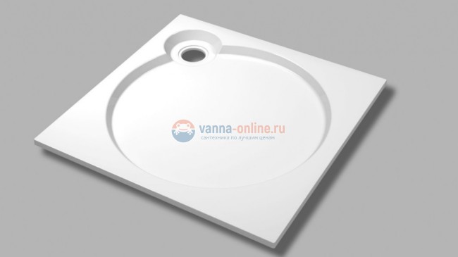 Поддон душевой Cezares Tray TRAY-S-A-80-56-W, 80 х 80 см, белый, из искусственного камня