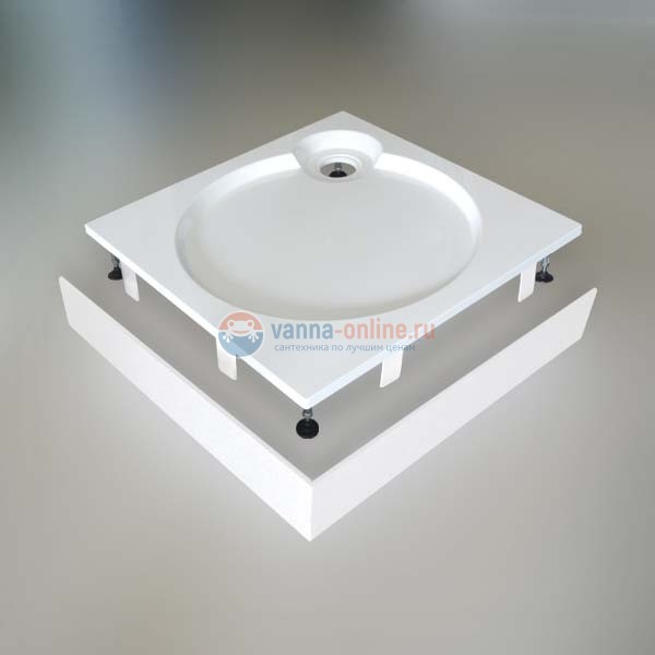 Поддон душевой Cezares Tray TRAY-S-A-80-56-W, 80 х 80 см, белый, из искусственного камня
