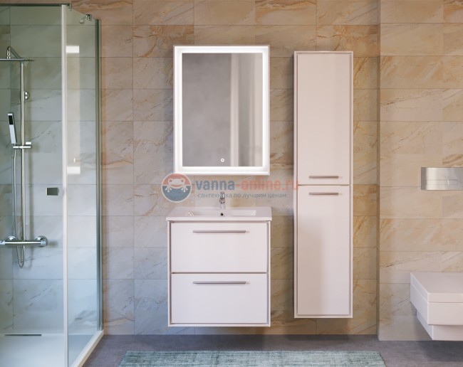 Зеркало Raval Frame Fra.02.60/W, 60 см, с подсветкой, белое Зеркало Raval Frame Fra.02.60/W, 60 см, с подсветкой, белое