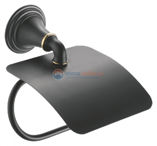 Держатель туалетной бумаги Fixsen Luksor FX-71610B с крышкой, черный