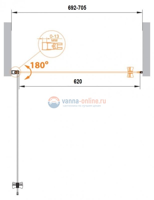 Душевая дверь Cezares ECO-O-B-1-70-P-Cr 70x190 см стекло рифленое Душевая дверь Cezares ECO-O-B-1-70-P-Cr 70x190 см стекло рифленое