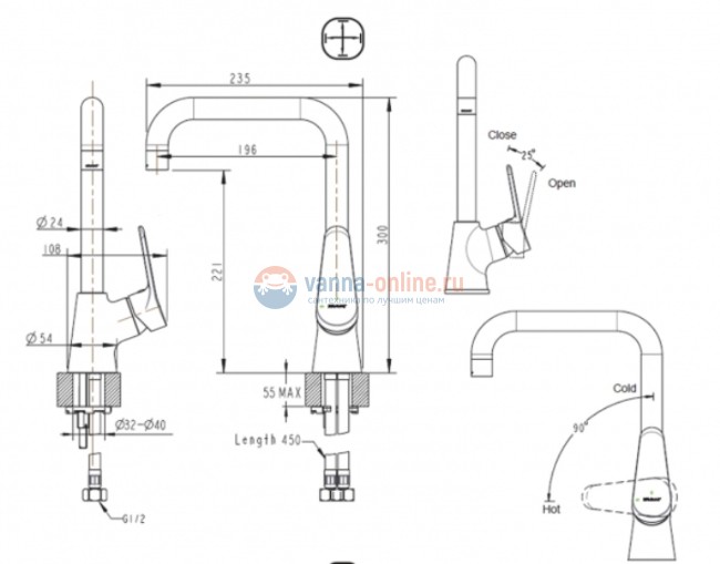Смеситель для кухни Bravat Eco F7111147C-1