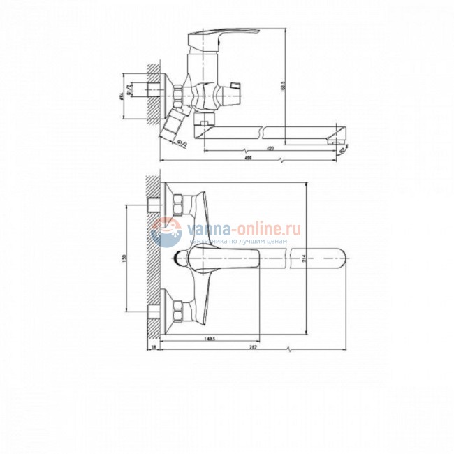Смеситель для ванны и душа Iddis Ray RAYSBL2i10WA Смеситель для ванны и душа Iddis Ray RAYSBL2i10WA