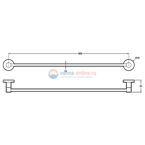 Полотенцедержатель настенный Jacob Delafon Classique 60 см хром E77828-CP