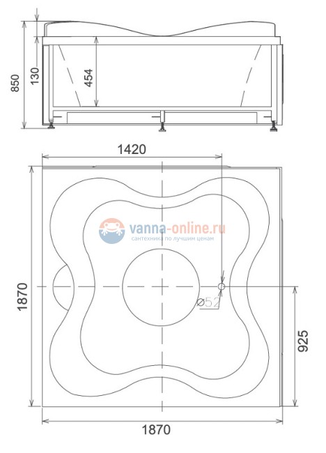 Ванна гидромассажная акриловая Gemy G9089 O L/R, 187 х 187 см Ванна гидромассажная акриловая Gemy G9089 O L/R, 187 х 187 см
