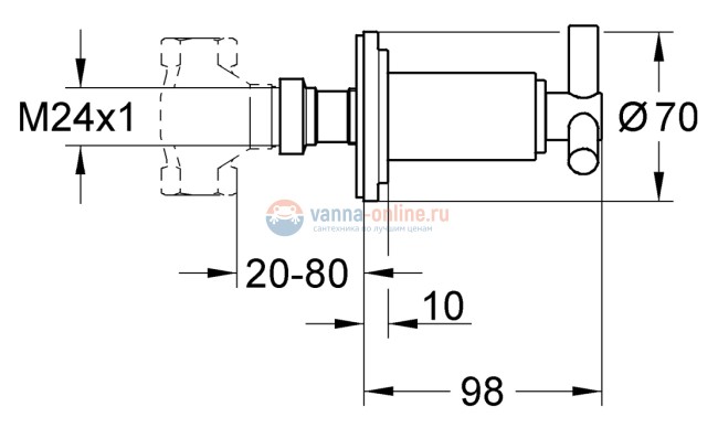 Переключатель потоков Grohe Atrio Ypsilon 19069000 Переключатель потоков Grohe Atrio Ypsilon 19069000