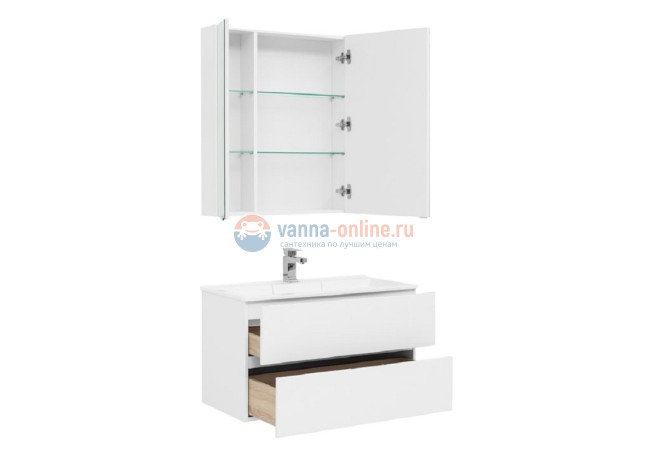 Зеркало-шкаф Aquanet Алвита 90 235343, корпус белый