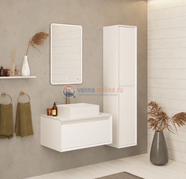 Тумба под раковину Dreja Insight 80 см, 99.9200, белый глянцевый