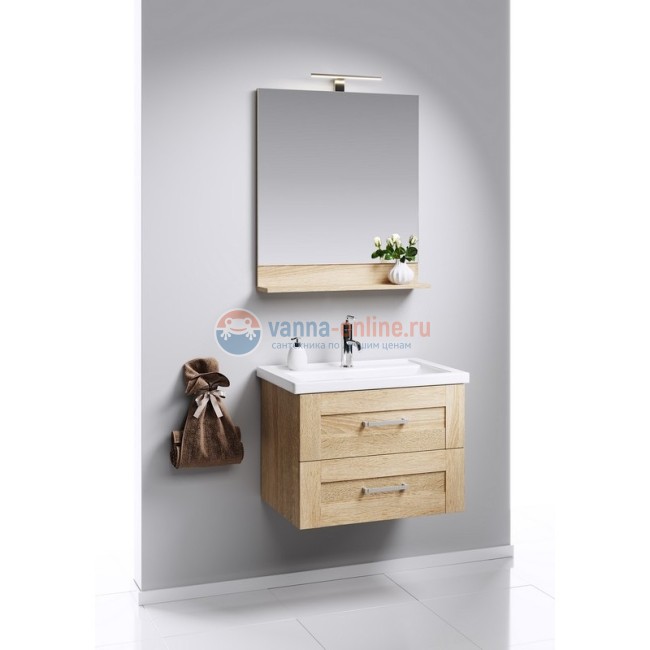 Тумба с раковиной Aqwella Фостер FOS01082DS 80 см подвесная, дуб сонома