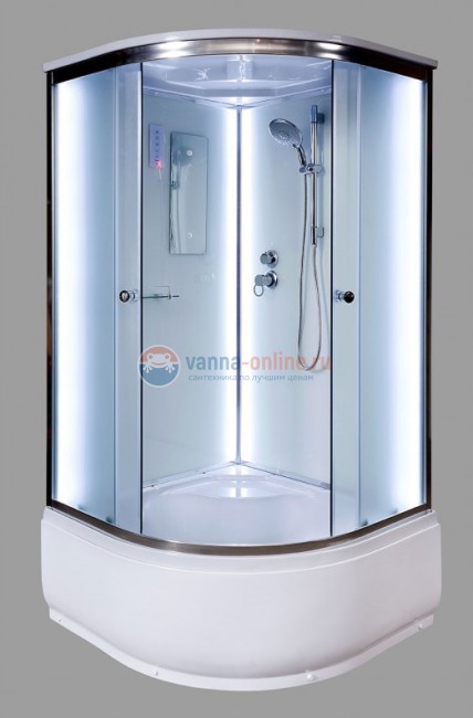 Душевая кабина Deto D D80S LED 80 x 80 см, с крышей и LED подсветкой