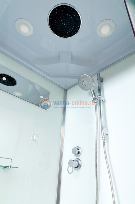 Душевая кабина Deto D D80S LED 80 x 80 см, с крышей и LED подсветкой