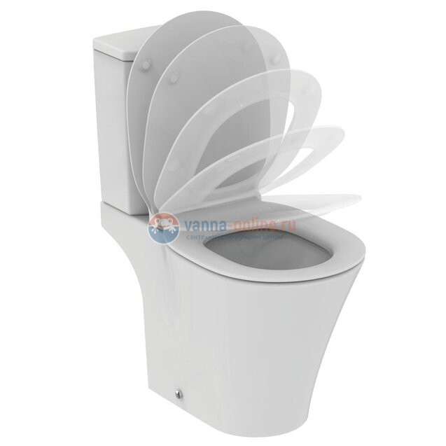 Напольный пристенный унитаз для монтажа с бачком Ideal Standard CONNECT AIR AquaBlade® E009701