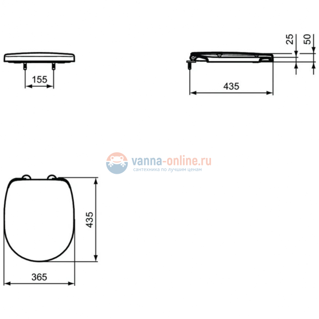 Сидение и крышка стандарт Ideal Standard CONNECT SPACE E129001