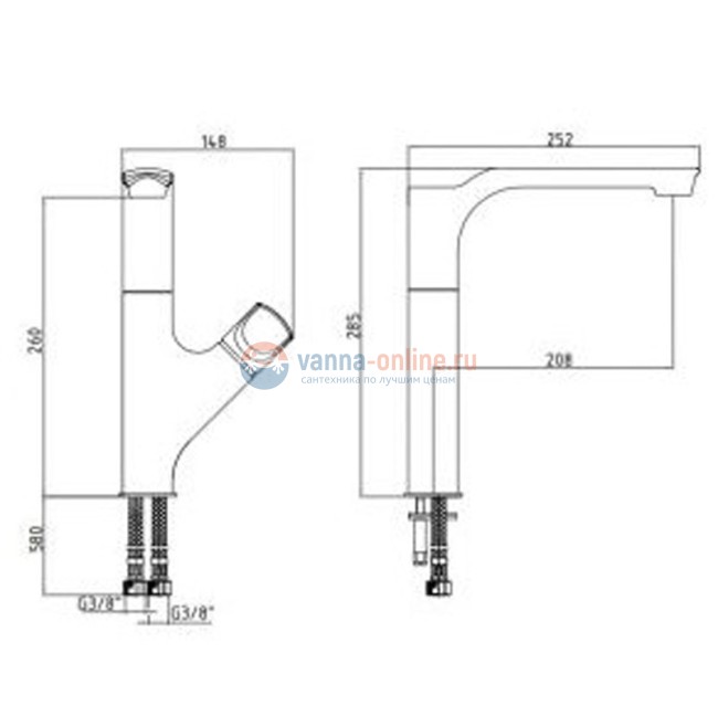 Смеситель для кухни E.C.A Myra 104518063EX