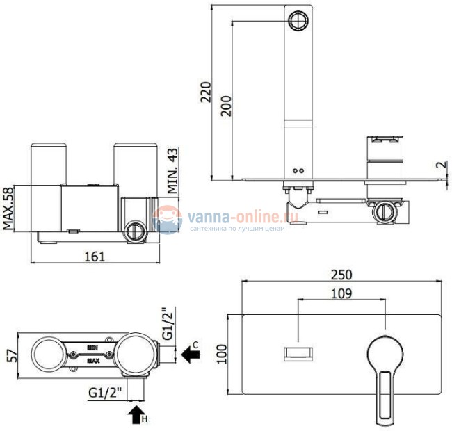 Смеситель Paffoni Ringo RIN105BO для раковины Смеситель Paffoni Ringo RIN105BO для раковины
