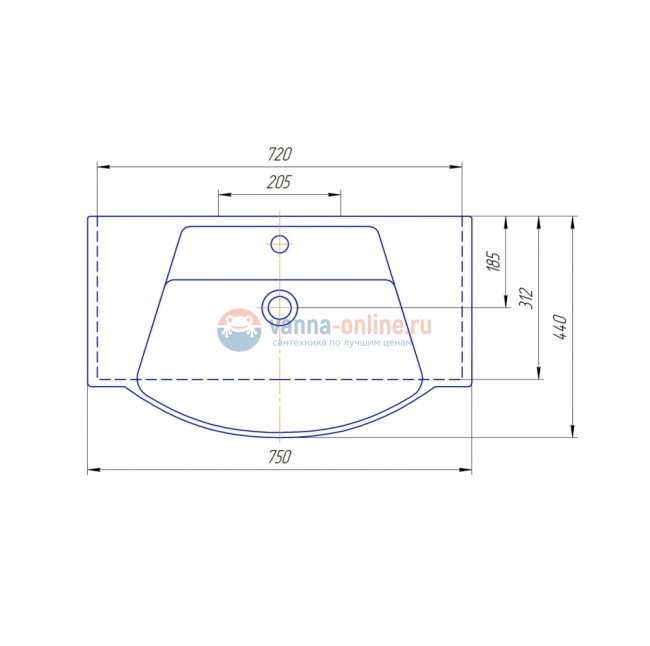 Раковина Kirovit Монро-75