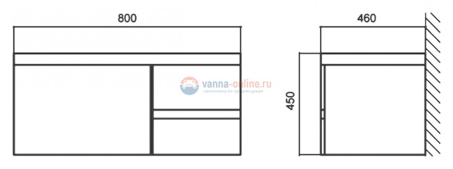 Тумба c раковиной BelBagno Luce BB800VAC/BL, цвет Bianco Lucido Тумба c раковиной BelBagno Luce BB800VAC/BL, цвет Bianco Lucido