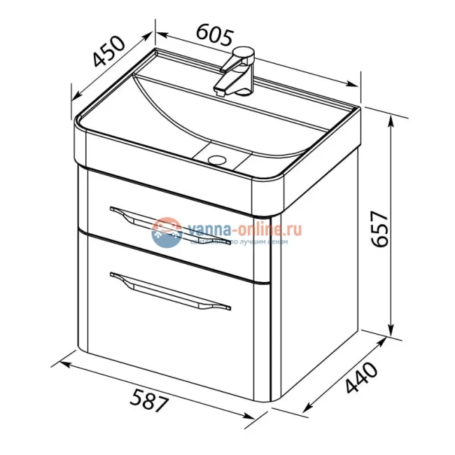 Тумба под раковину Aquanet Виченца 60 00196252