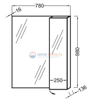 Зеркало шкаф Jacob Delafon Soprano 80 EB1336-NF, с полками Зеркало шкаф Jacob Delafon Soprano 80 EB1336-NF, с полками