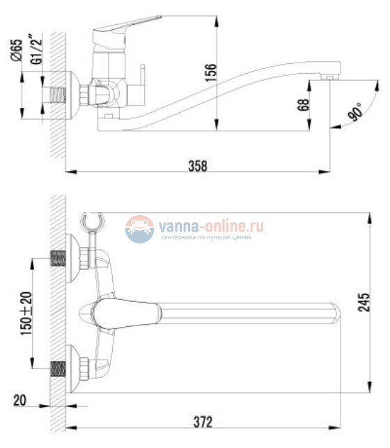Смеситель Lemark Partner LM6553C универсальный Смеситель Lemark Partner LM6553C универсальный
