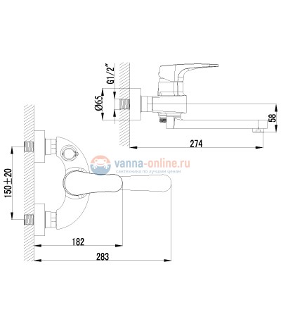 Смеситель Lemark Shift LM4314C для ванны