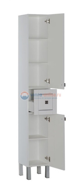 Пенал Aquanet Честер 30 00186093, цвет белый, патина золото