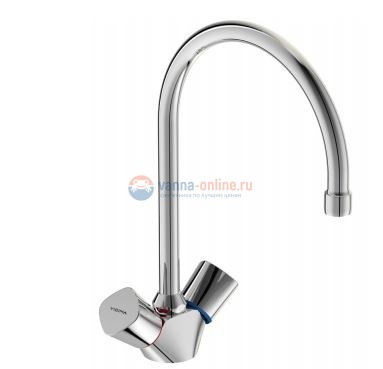 Смеситель Vidima КВАДРО (Quadro) BA245AA для кухонной мойки, поворотный излив, хром Смеситель Vidima КВАДРО (Quadro) BA245AA для кухонной мойки, поворотный излив, хром