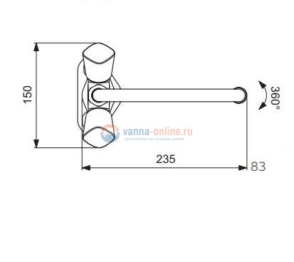 Смеситель Vidima КВАДРО (Quadro) BA245AA для кухонной мойки, поворотный излив, хром Смеситель Vidima КВАДРО (Quadro) BA245AA для кухонной мойки, поворотный излив, хром