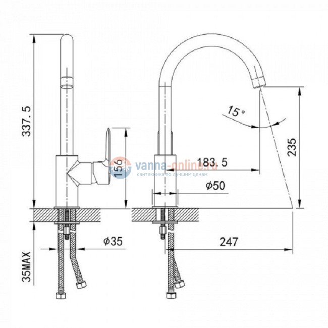 Смеситель для кухни Iddis Cuba CU3MBJ0i05, состаренная медь Смеситель для кухни Iddis Cuba CU3MBJ0i05, состаренная медь