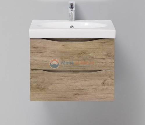 Тумба под раковину BelBagno Fly FLY-600-2C-SO-RN-P, 57,5 х 44 х 45 см, Rovere Nature/светло-коричневый
