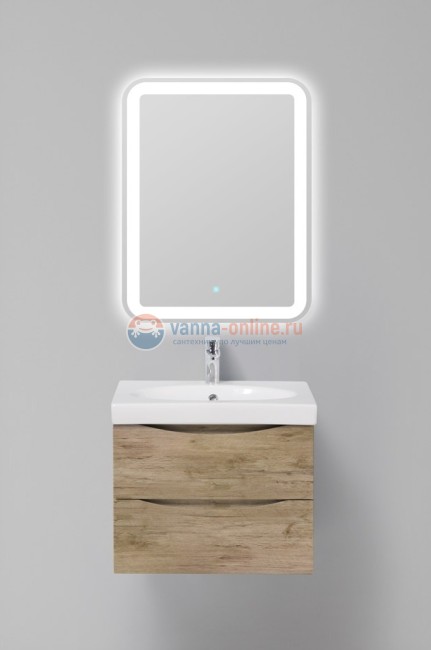 Тумба под раковину BelBagno Fly FLY-600-2C-SO-RN-P, 57,5 х 44 х 45 см, Rovere Nature/светло-коричневый