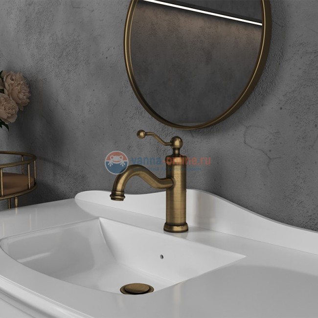 Смеситель для раковины Paini Duomo с донным клапаном, старая бронза Смеситель для раковины Paini Duomo с донным клапаном, старая бронза