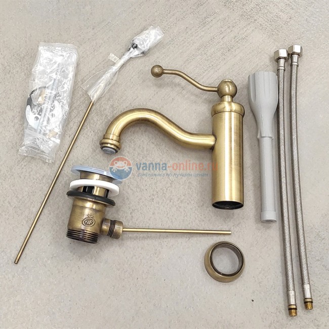 Смеситель для раковины Paini Duomo с донным клапаном, старая бронза Смеситель для раковины Paini Duomo с донным клапаном, старая бронза